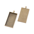 6-Finish Rectangle Cabochon Tray Metal Jewelry Components for Crafts view 2