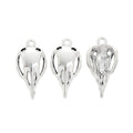 Bird Skull Detailed Alloy Charm in Antique Silver Finish view 2