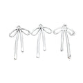 Long Ribbon Bow Alloy Charm in Antique Silver Finish view 2