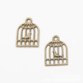 Bird Cage Charm in 2 Metal Finishes for Jewelry Making view 2