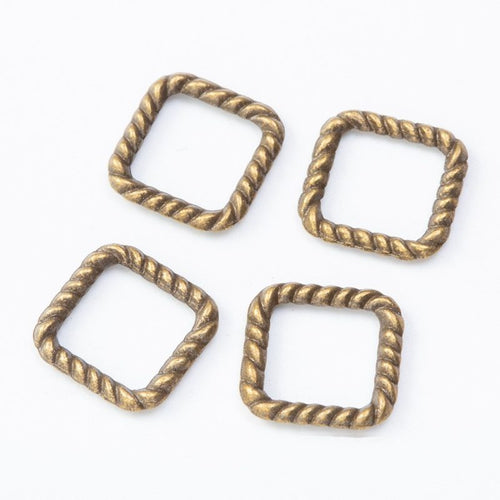 Square Jewelry Connector front and reverse detail view