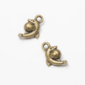 Curled Dolphin Metal Charms In Three Finishes For Jewelry Making view 2