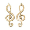 Openwork Treble Clef Metal Charms in Three Antique Finishes view 2