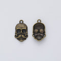 Sculpted Skull Head Metal Charms in Two Antique Finishes view 2