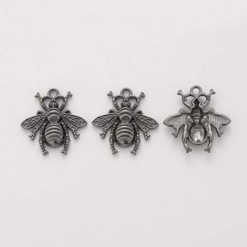 Close view of Detailed Bee metal shape and surface detail