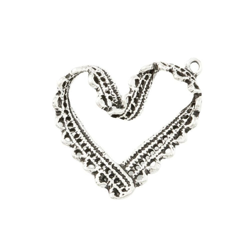 Front and reverse view of the twisted open heart charm