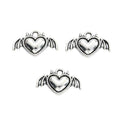 Bat Wing Heart Metal Charms in Gold and Antique Silver view 2
