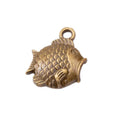 Rounded Fish Textured Metal Charm Pendant For Jewelry Making view 2