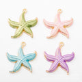 Colorful Starfish-Shaped Metal Charm Pendants in 4 Finishes view 2