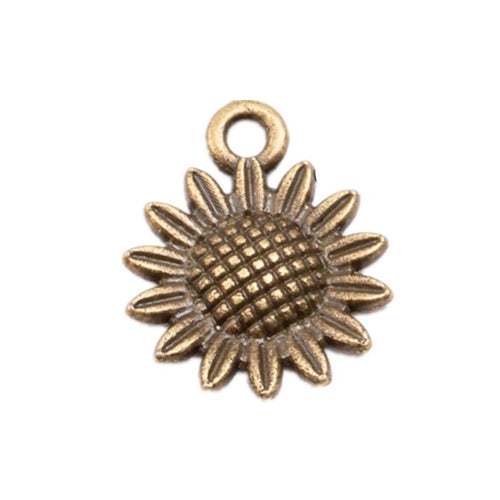 Additional front and reverse view of the sunflower charm