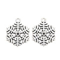 Openwork Snowflake Metal Charms in Two Antique Finishes view 2