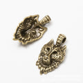 Wolf Head Bail Charm in 2 Metal Finishes for Jewelry Making view 2