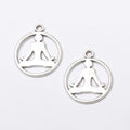 Meditation Pose Charm In 2 Metal Finishes For Jewelry Making view 2