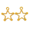 Open Star Charm with an outlined five-point star with rounded tips in 2 Metal Finishes view 2