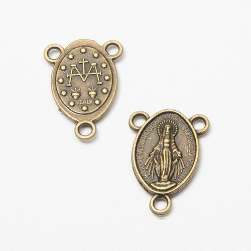 Additional front and reverse view of the Madonna medal connector