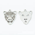 Openwork Leopard Head Charms in Two Antique Metal Finishes view 2