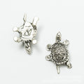 Textured Turtle Metal Charm Pendant For Jewelry Making view 2