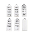 Lettered Gold Bar Metal Charms in Antique Silver Finish view 2