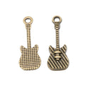 Vintage Guitar Charm in 3 Finishes for DIY Jewelry Making view 2