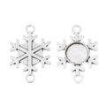 Snowflake Cabochon Setting Metal Component in 2 Pictured Finishes view 2