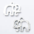 Geometric Elephant Charm Alloy Jewelry Making Component in 2 Finish Options view 2