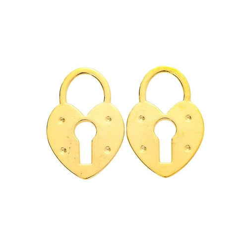 Antique Bronze, Antique Silver, Gold Tone heart padlock charm shown in a detailed product view