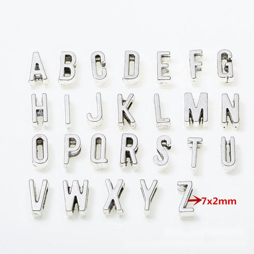 Close view 2 showing the shape and finish of the alphabet letter bead