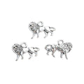Walking Lion Metal Charm in Textured Metal for Jewelry Making view 2