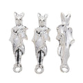 Upright Bat Metal Charm Pendant with Folded Wings for Jewelry Making view 2