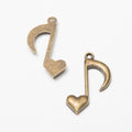 Musical Note With Heart Metal Charm in 2 Distinct Finishes for Jewelry Making view 2