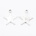 Plain Five Point Star Charm Alloy Jewelry Making Component in 3 Finish Options view 2