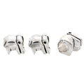 Elephant Large Hole Bead with a small elephant body in 2 Metal Finishes view 2