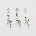 Textured Lightning Bolt Charm Metal Pendant for Jewelry Making view 2