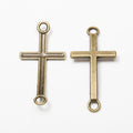 Double Loop Cross Connector in 3 Metal Finishes for Jewelry Making view 2