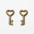 Heart Bow Key Metal Charm in 7 Distinct Finishes for Jewelry Making view 2