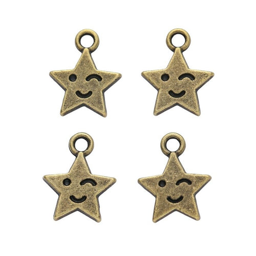 Front and reverse view of the five-point star with a smiling face