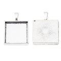 Square Cabochon Pendant Settings in Antique Silver, Antique Bronze view 2