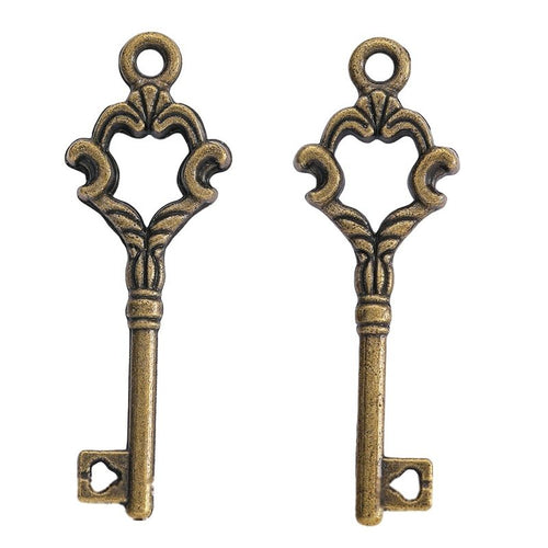 Close view of the crown bow skeleton key showing a crown-shaped open bow and small key bit