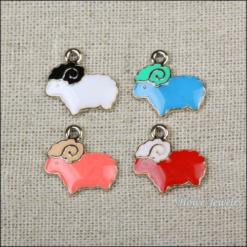 Colorful Sheep Charms showing front details and finish