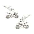 Off Road Motorcycle Metal Charm In Antique Silver For Jewelry Making view 2