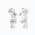 Antique Metal Long Tailed Bird Charm Pendant With Textured Detail, 2 Finishes view 2