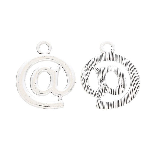 Antique Silver at sign charm shown in product image 2