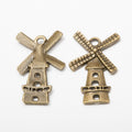 Windmill Charms in Three Contrasting Metal Finishes view 2