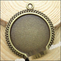 Round Beaded Cabochon Setting Metal Component in 2 Pictured Finishes view 2