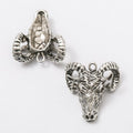 Sculpted Ram Head Metal Charm in Two Antique Finishes view 2