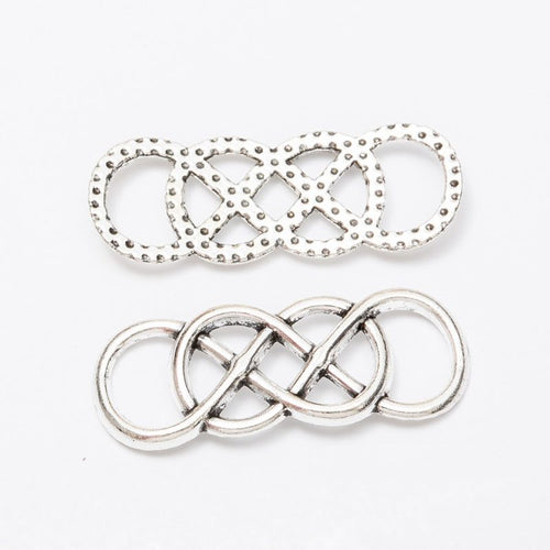 Close view showing the front and reverse details of the infinity knot connector