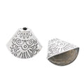 Engraved Conical Bead Cap In Antique Bronze and Antique Silver Metal Finish view 2