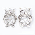 Owl Clock Charm in 2 Finishes Metal Component for Jewelry Making view 2