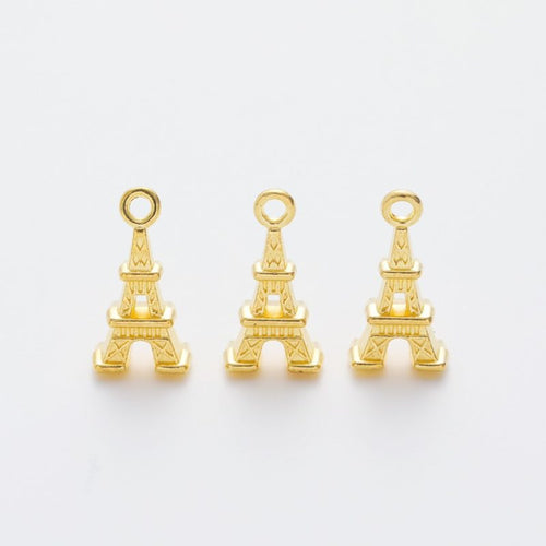 Eiffel Tower charm shown in front and reverse details