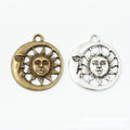 Sun and Crescent Moon Disc Charms in Eight Finishes view 2